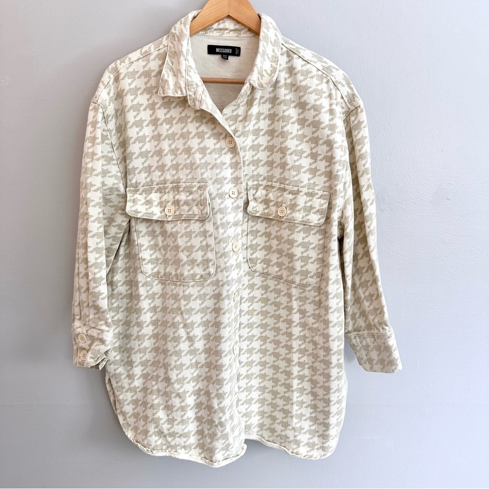 Missguided Cream Textured Collar Shirt